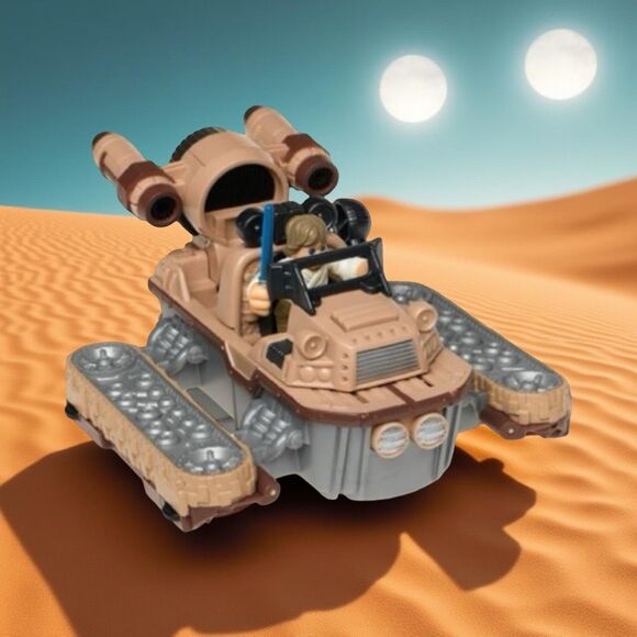 NIB Hasbro Star Wars Galactic Heroes Convertibles Land Speeder Luke Figure Set - Picture 7 of 11